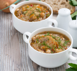 vellutata di ceci con funghi porcini